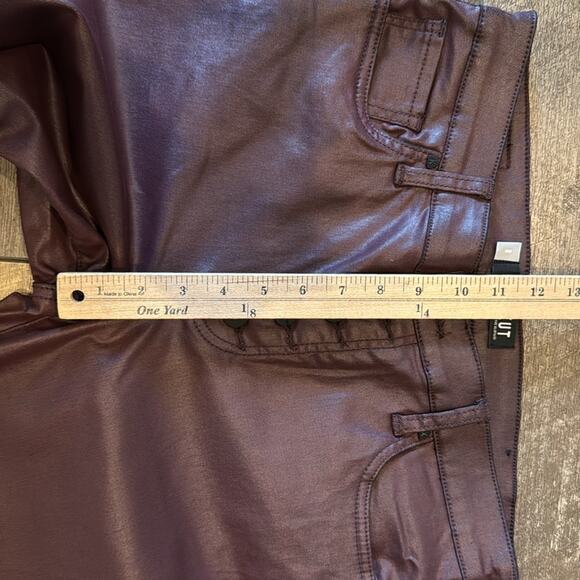 NWOT Kut from the Kloth Mia High Rise Skinny Wet Look Bordeaux Jeans Size 8 - Picture 6 of 12